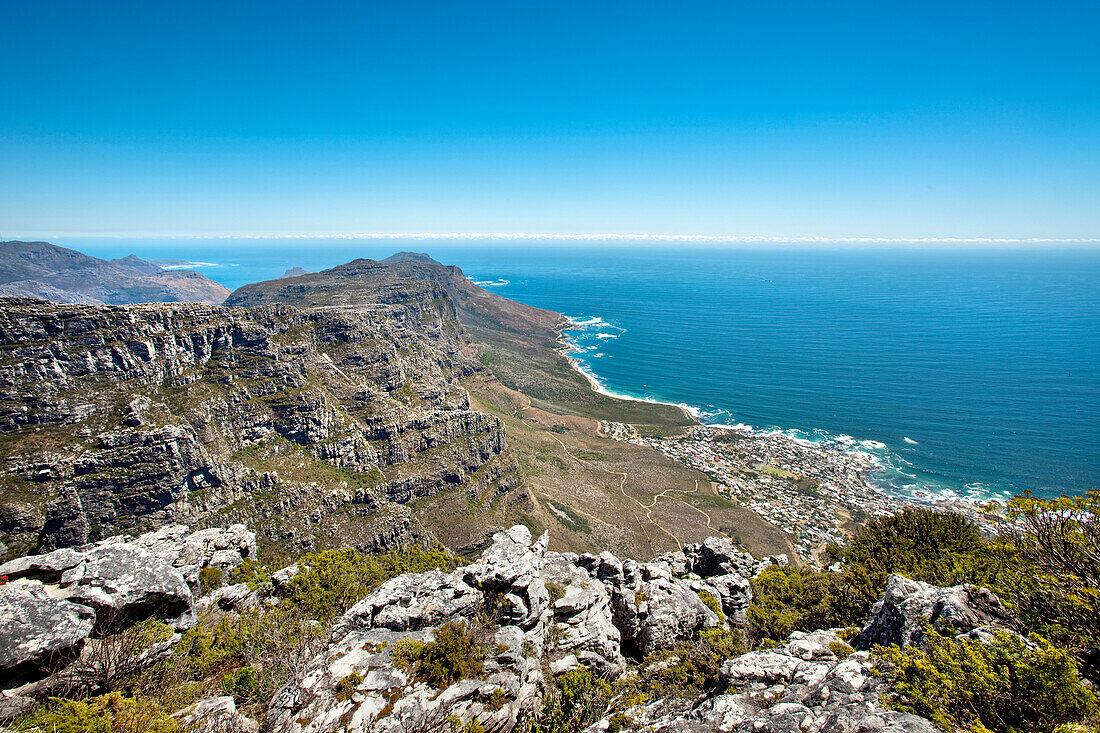 Blick vom Tafelberg, Western Cape, Südafrika, Afrika