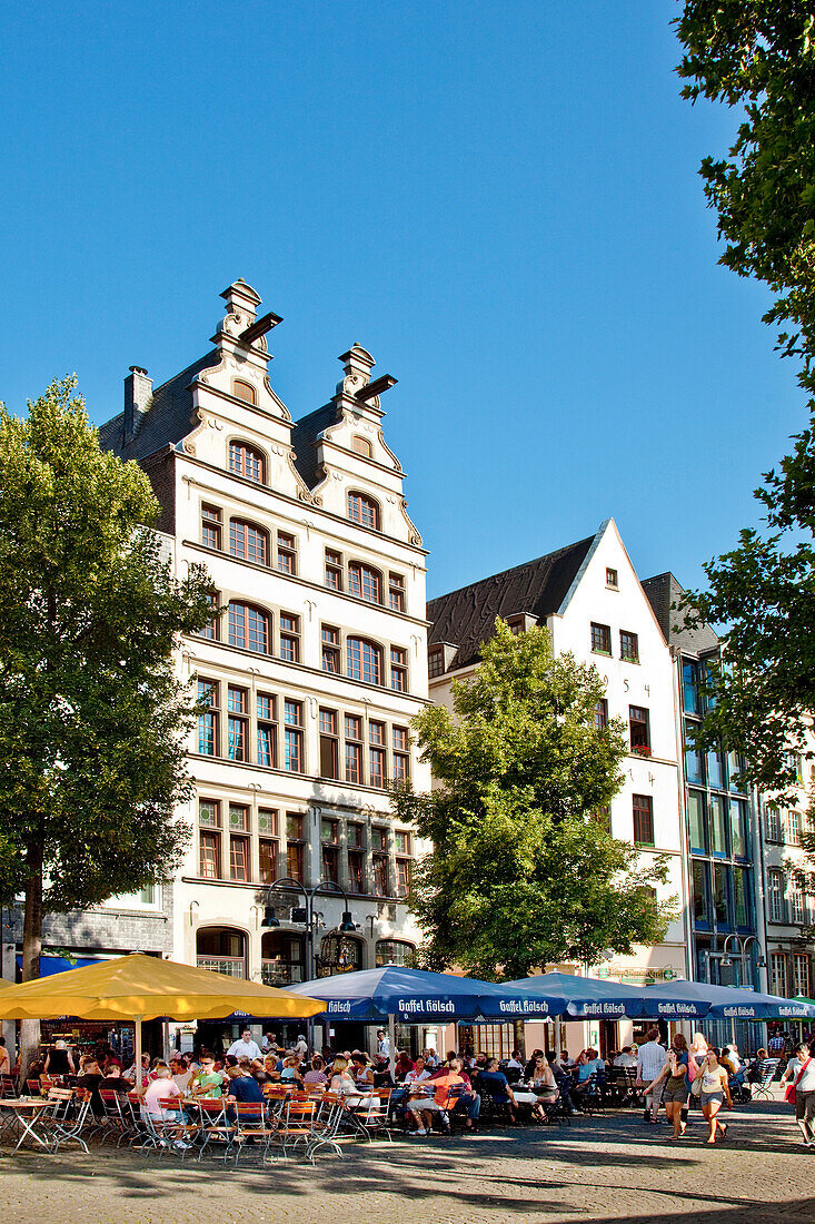 Pavement cafe, old town, Cologne, North Rhine-Westphalia, Germany