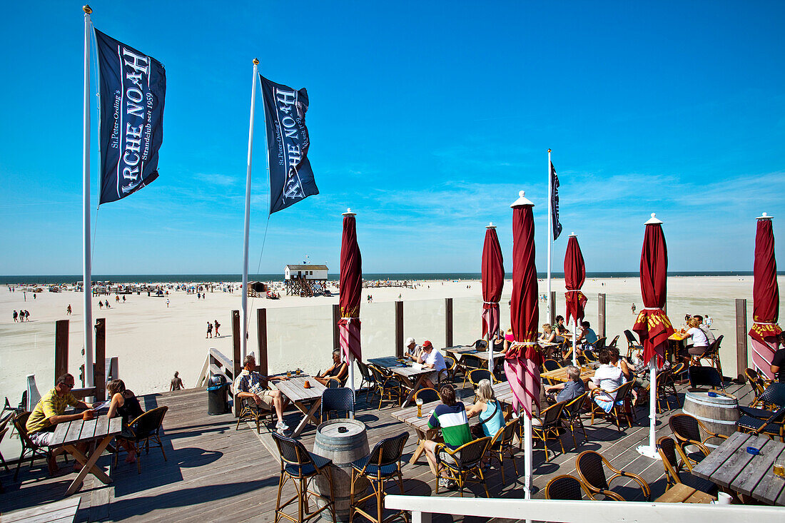 Restaurant am Strand, St. Peter-Ording, Schleswig-Holstein, Deutschland