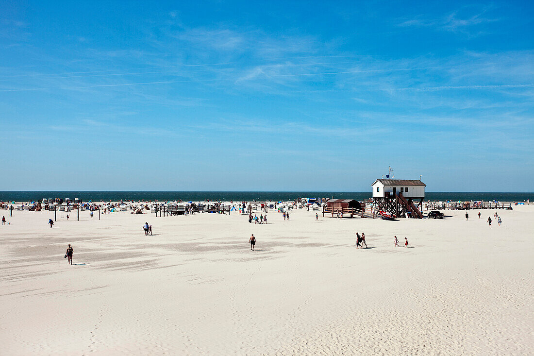 Stelzenhaus am Strand, St. Peter-Ording, Schleswig-Holstein, Deutschland