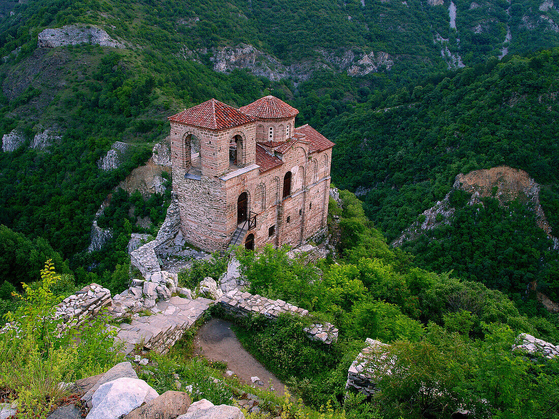 Church of St  Mary of Petrich,  Assen fortress,  Asenovgrad,  Bulgaria,  Europe