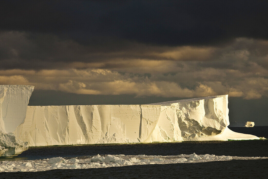 Tabular iceberg at sunset, northern Ross Sea,  Antarctica.
