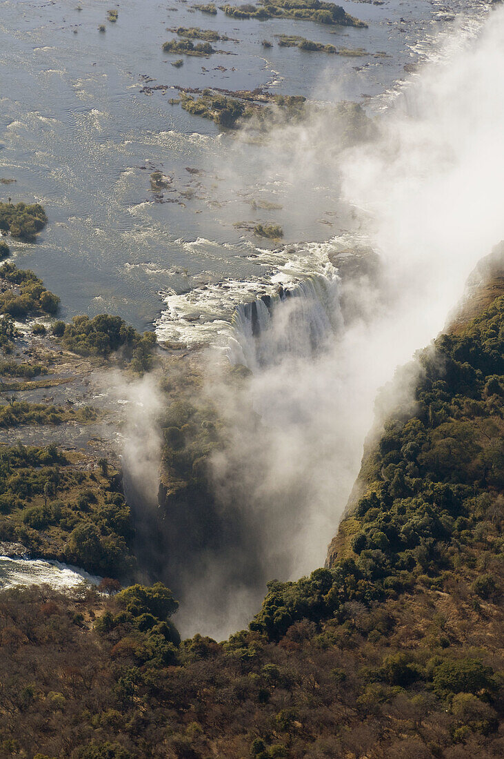 Victoria Falls,  Zambesi River,  Zambia - Zimbabwe border.