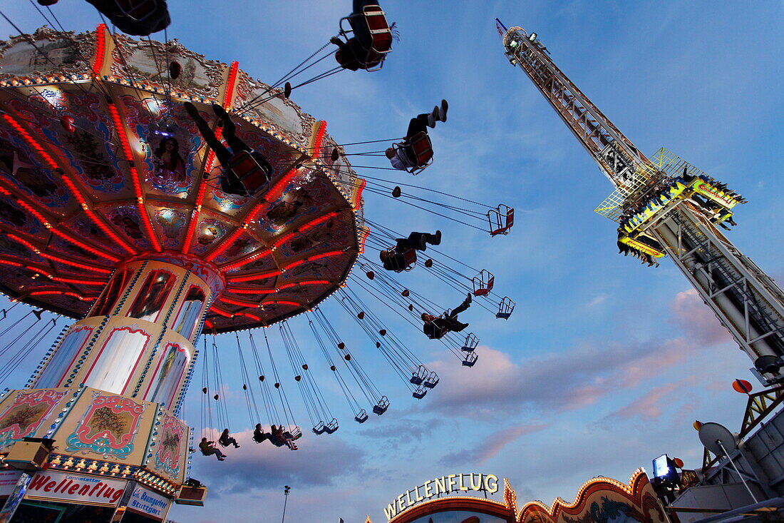 Chairoplane, Cannstatter Volksfest, Stuttgart, Baden-Wurttemberg, Germany