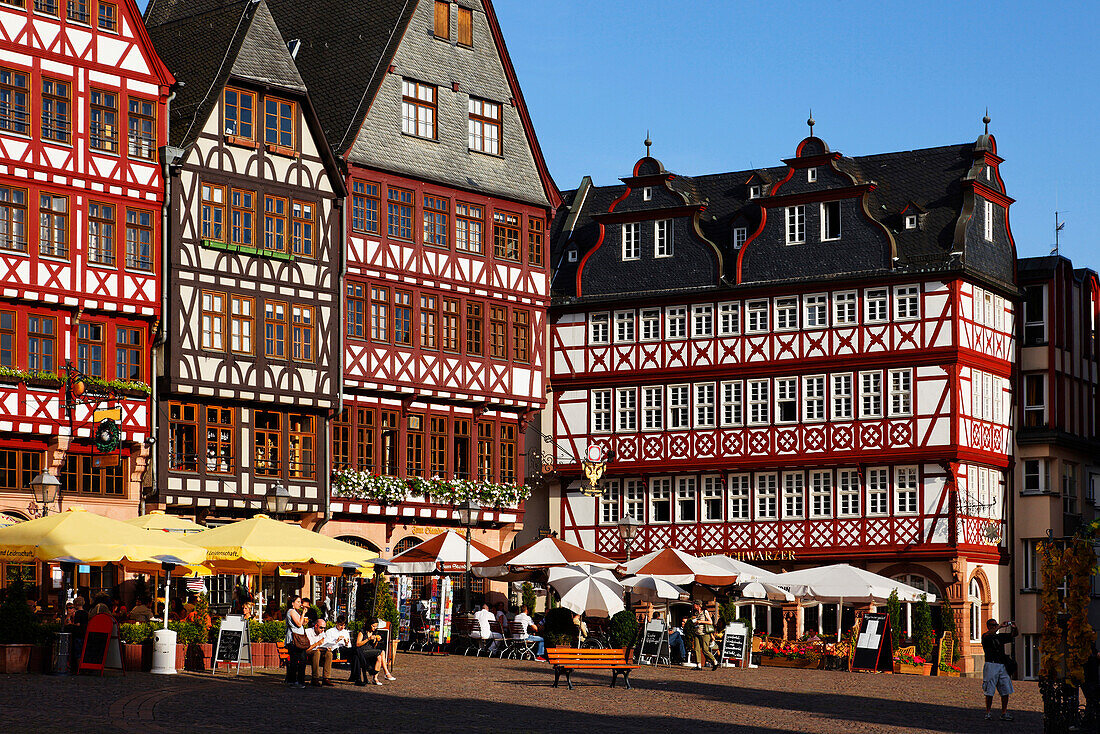 Half-timbered houses at Roemerberg, Frankfurt am Main, Hesse, Germany