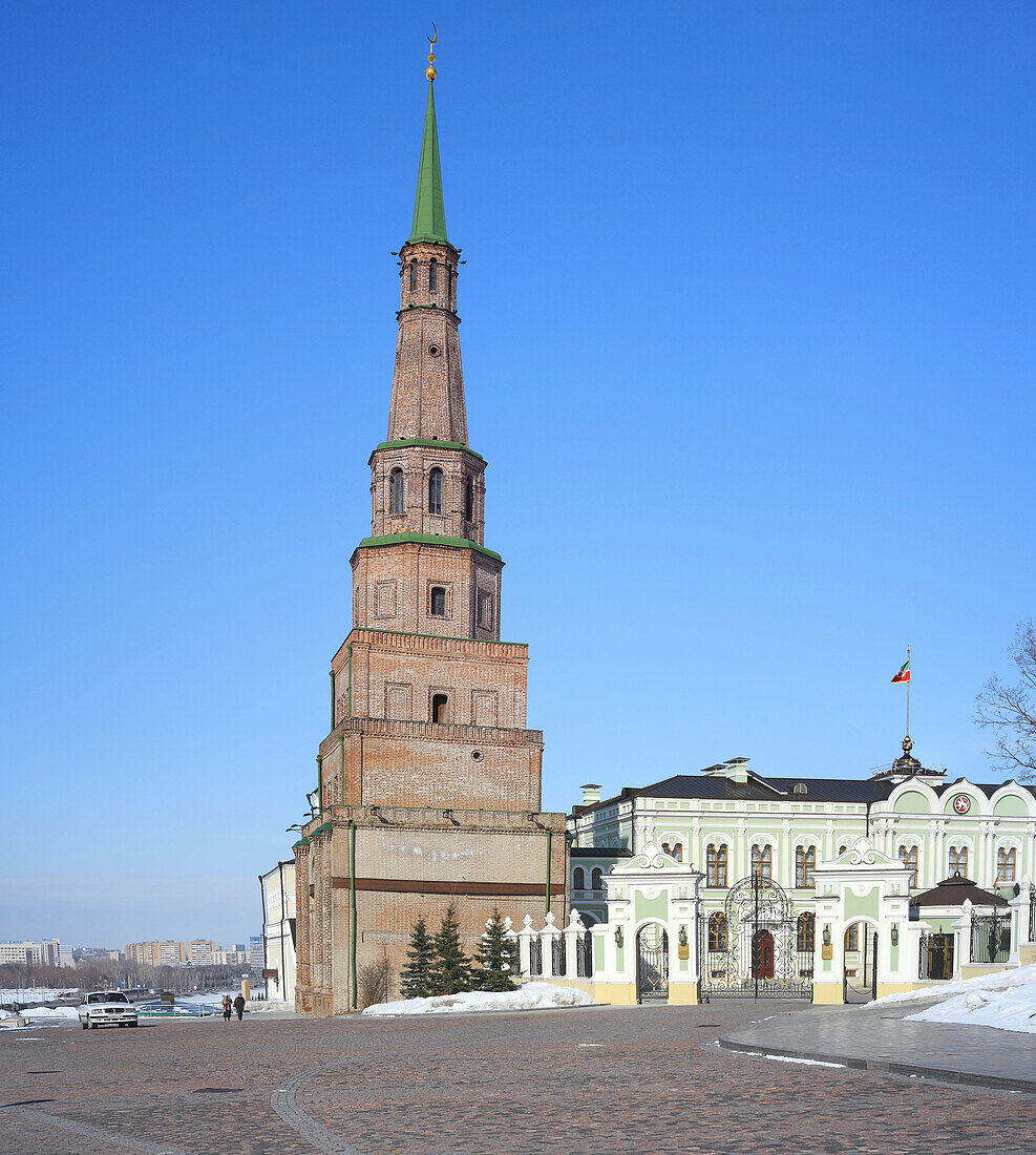 Soyembika Tower (17th century) in Kazan Kremlin,  UNESCO World Heritage Site,  Tatarstan,  Russia