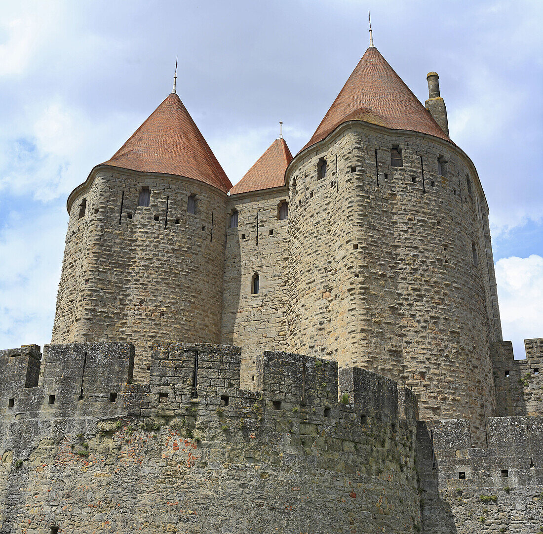 Castle,  Carcassonne,  UNESCO World Heritage Site,  Languedoc-Roussillon,  France