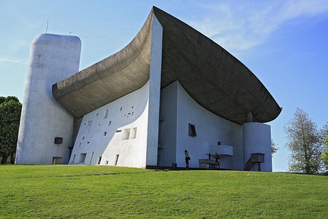 Chapel of Notre Dame du Haut (architect Le Corbusier,  1954),  Ronchamp,  Franche-Comté,  France