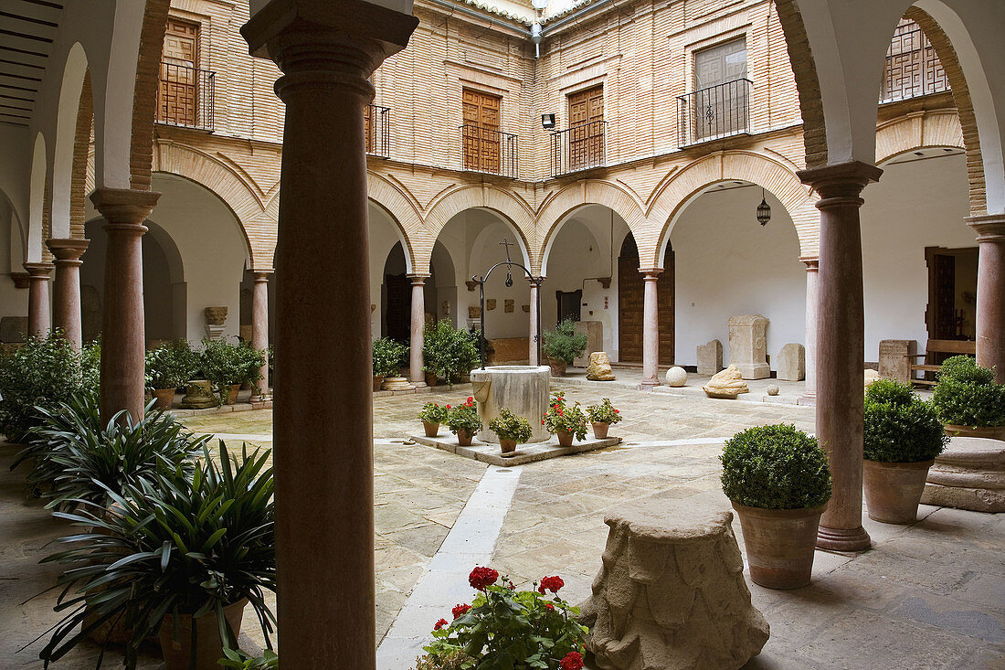 Courtyard of the Palacio de Najera now municipal museum,  Antequera. Malaga province,  Andalucia,  Spain
