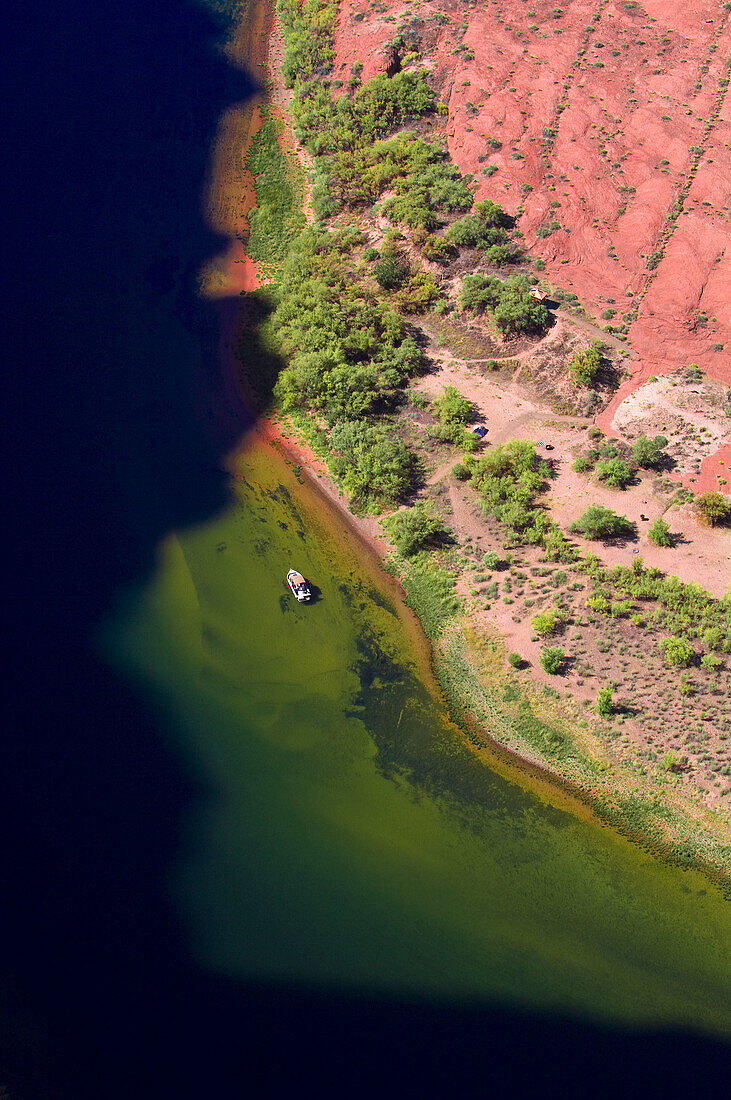 Overview of Horseshoe Bend on the Colorado River,  near Page,  Arizona USA