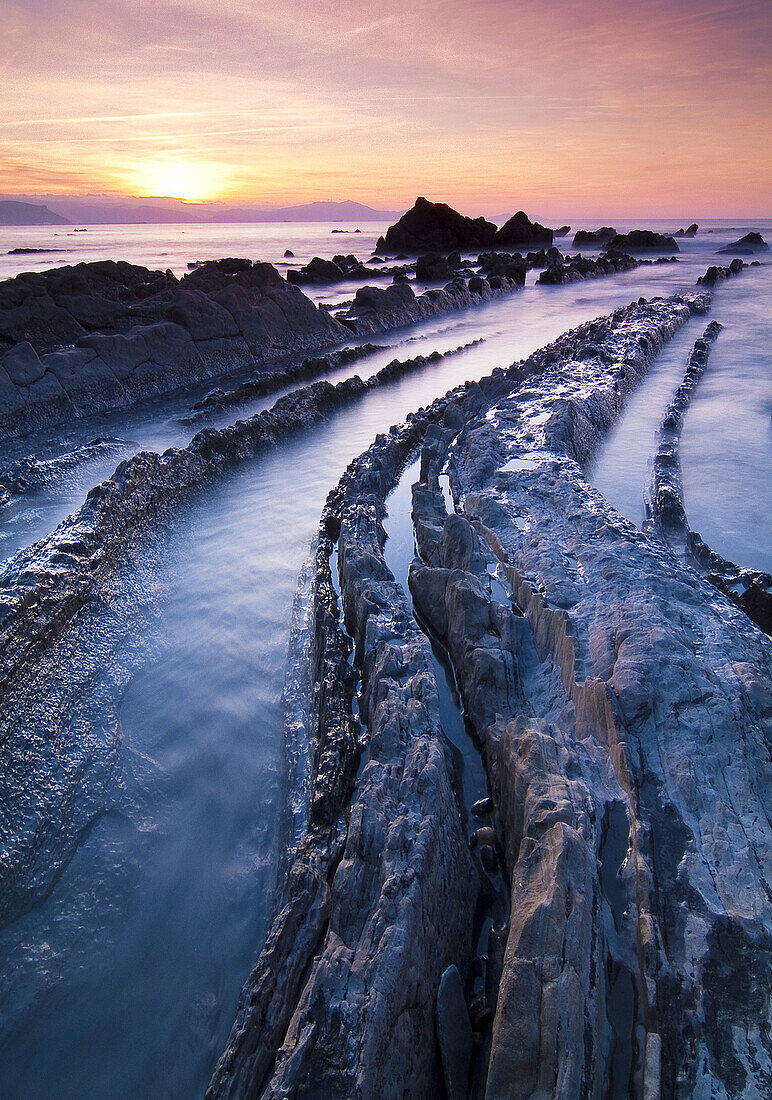 Sunset Beach Barrika. Biscay. Spain