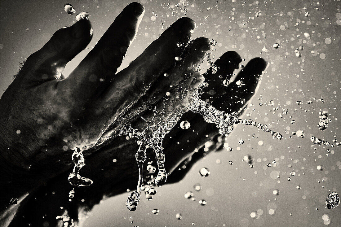 Close-up of a woman washing her hands