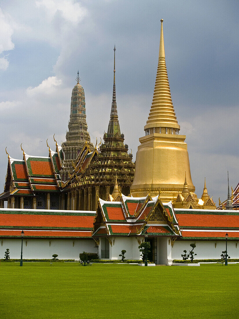 Outer view of the Grand Palace and Wat Phra Kaew in Bangkok Thailand