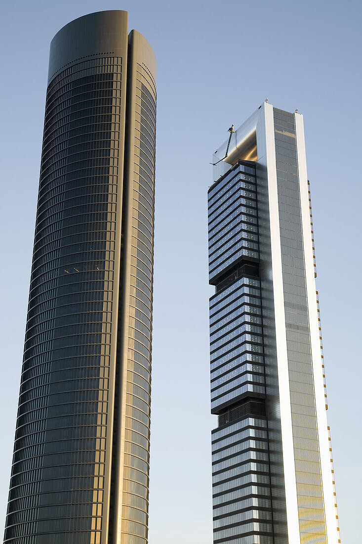 Caja Madrid Tower by Foster Right and Sacyr Vallehermoso Tower by Rubio Carvajal y Alvarez,  Madrid,  Spain