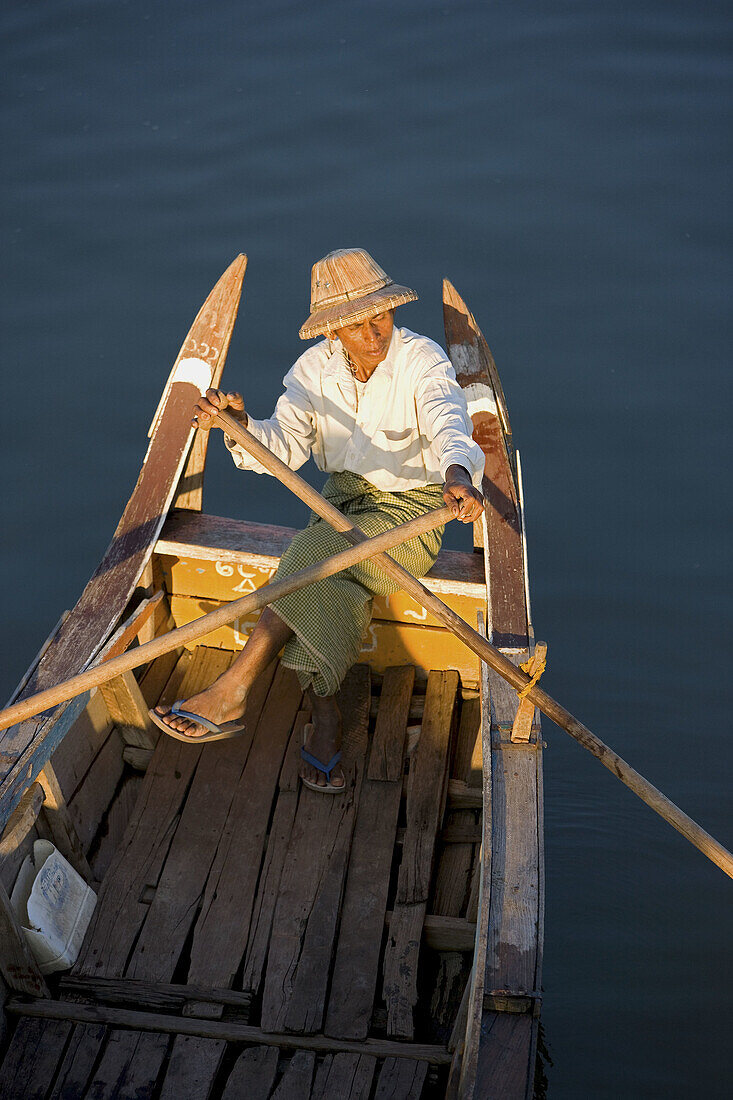 Fishing Boat on Lake Taungthaman