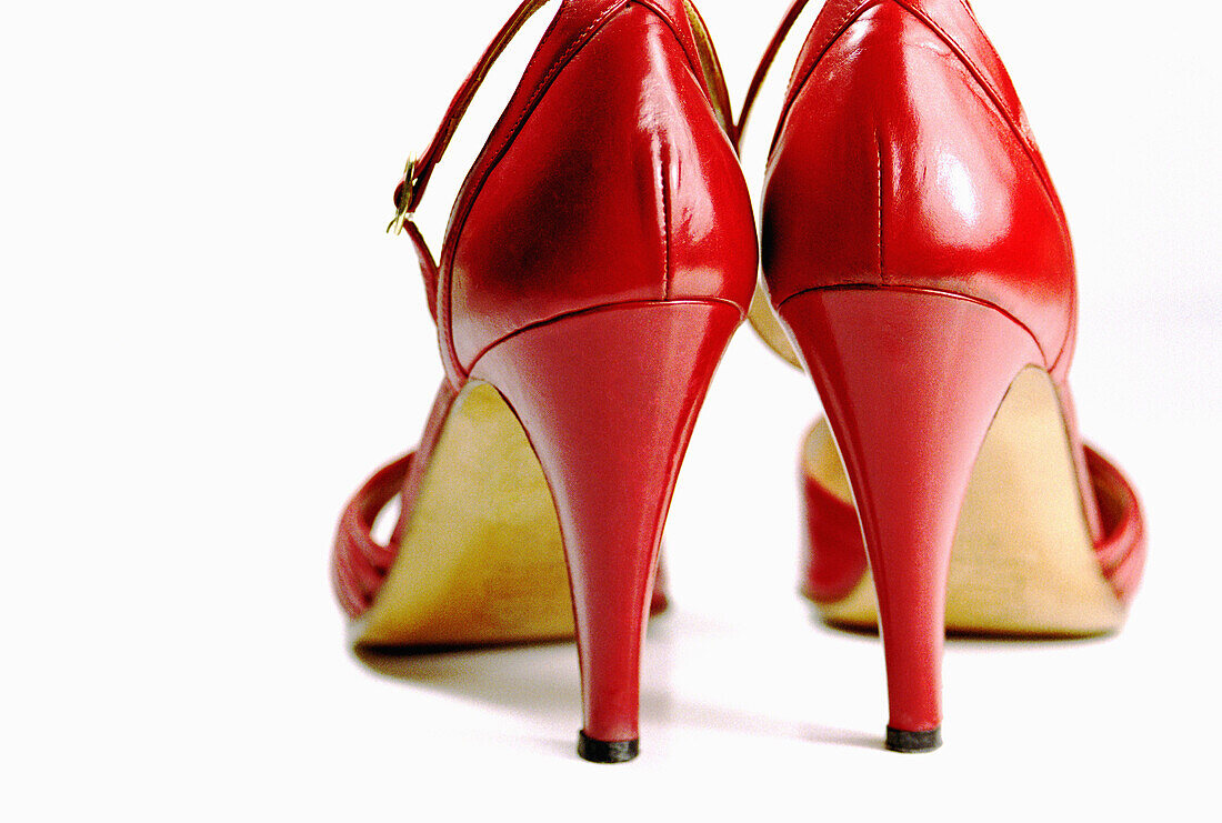 Woman´s High Heel Red Shoe,  Rear View.