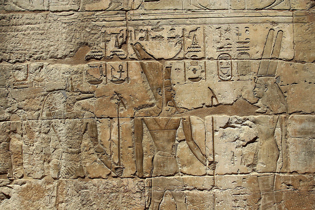 Portrait Relief, Medinet Habu temple,  Luxor,  Egypt