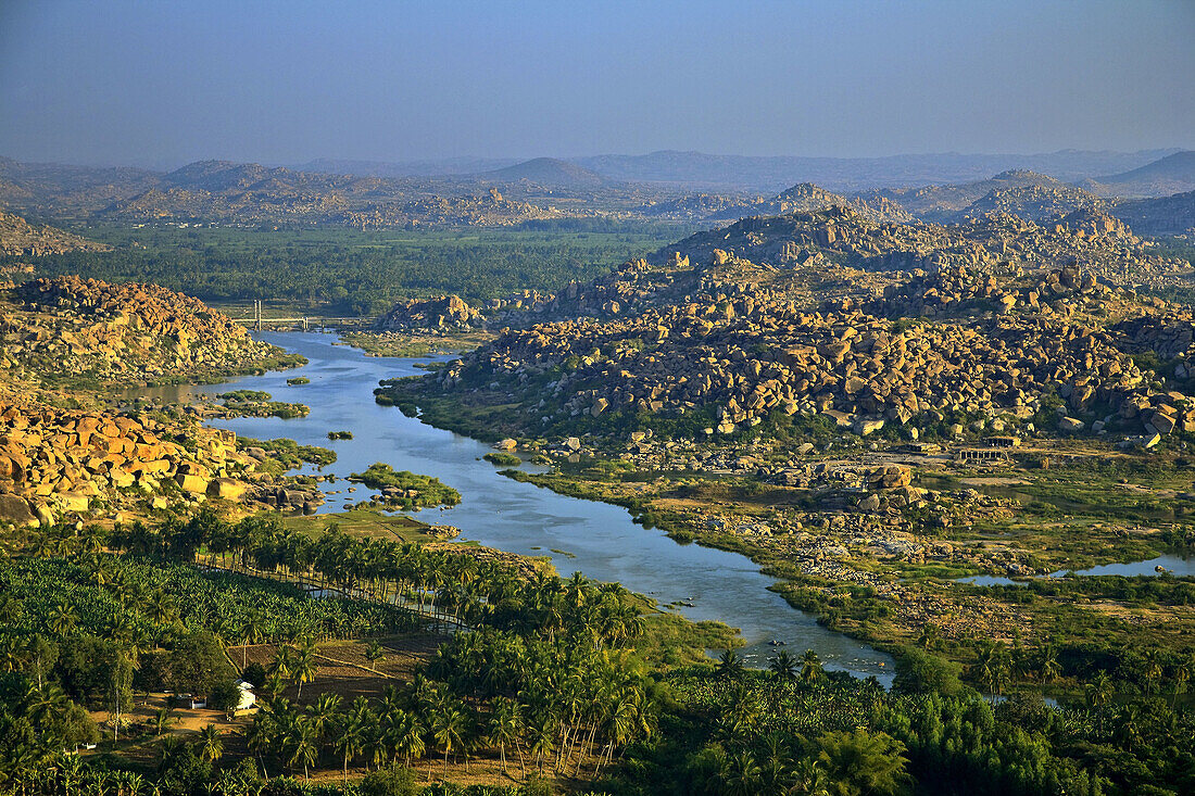 Landscape around Hampi,  Karnataka,  India