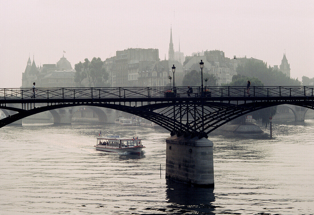 The Pont des Arts and the Cité island,  Paris,  France