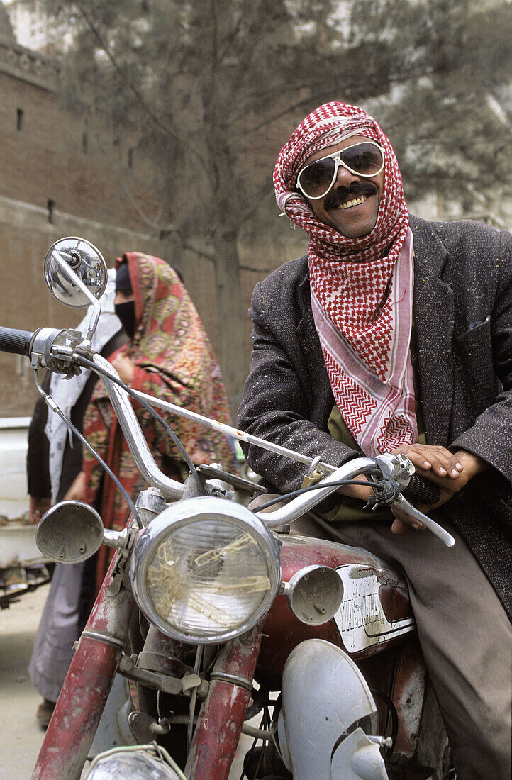 MOTORCYCLIST,  BAB AL YAMAN SOUTH GATE,  SANAA,  YEMEN