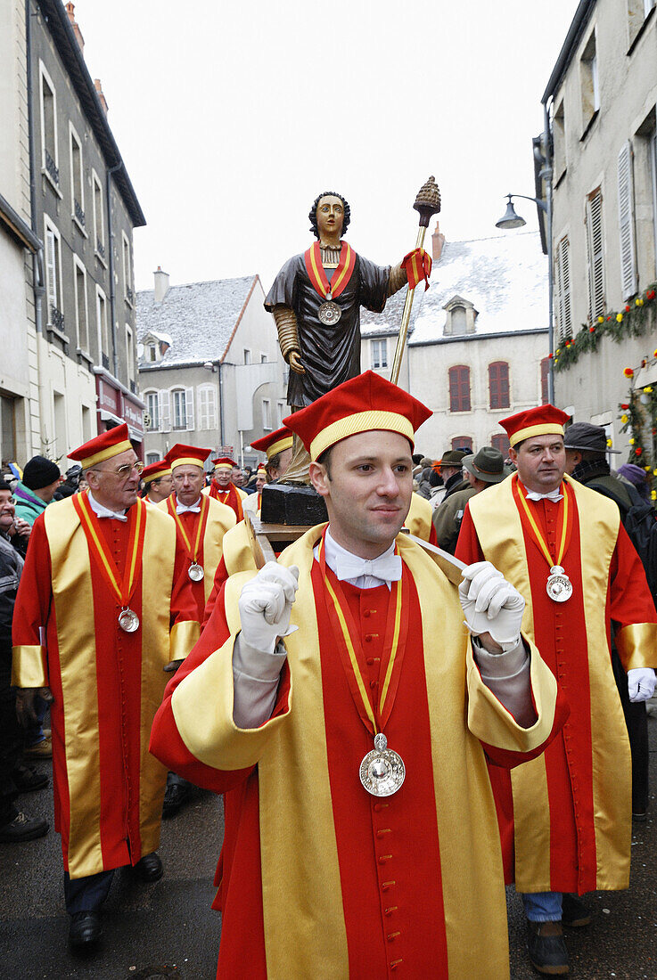 Procession of the Knights of Tastevin,  Festival of St Vincent tournante,  Nuits-St-Georges,  Cotes d´Or,  France