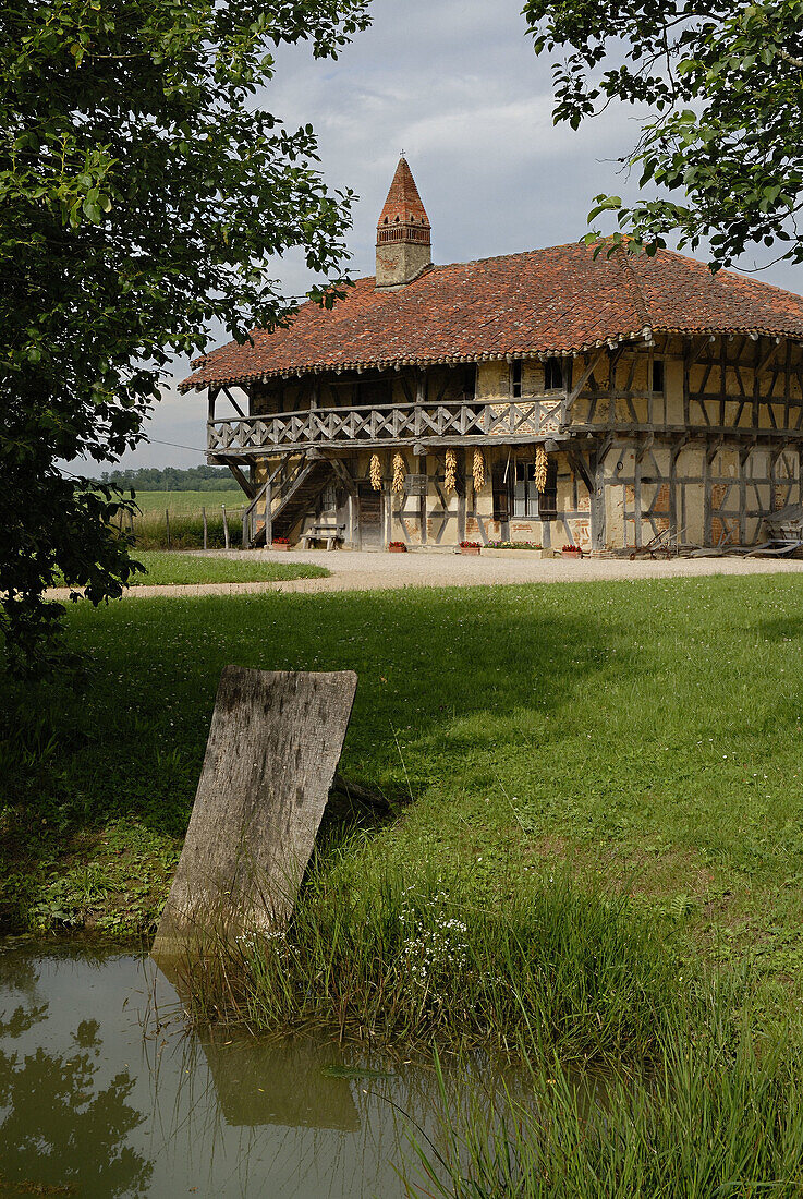 Ferme de la Foret,  traditional farmhouse of the Bresse region,  St Trivier de Courtes,  Ain,  France