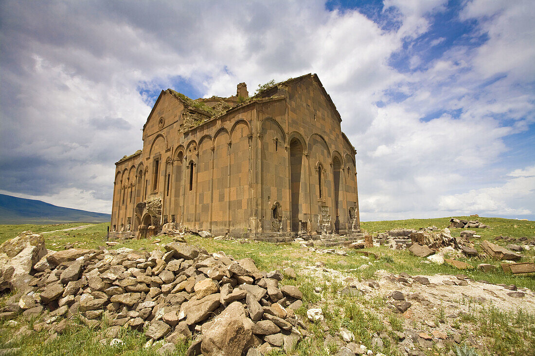 Ruins of cathedral -renamed the Fethiye Camii (Victory Mosque)- begun by King Smbat II in 987 and finished under King Gagik I in 1010,  Ani. Kars province,  Anatolia,  Turkey