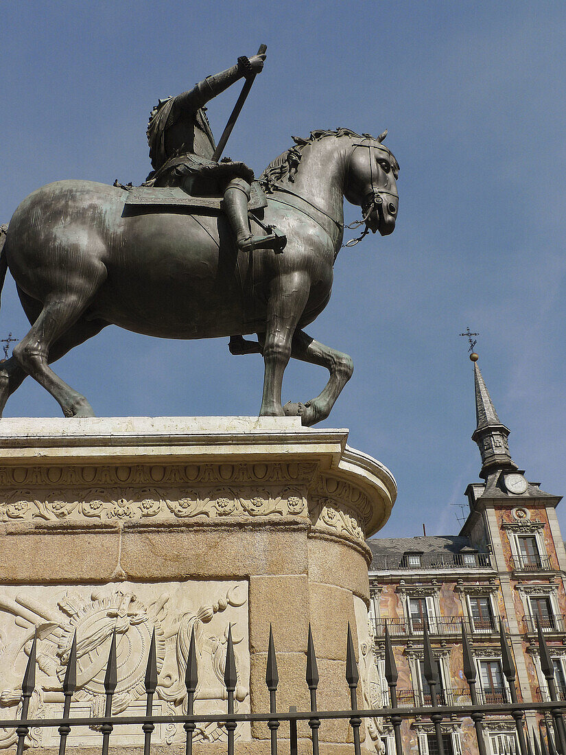 Felipe III. Plaza Mayor. Madrid,  España