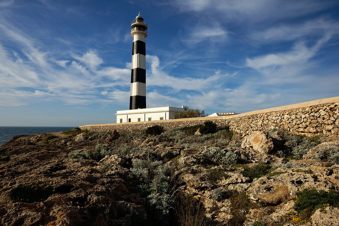 Leuchtturm am Cap d'Artrutx, Ciutadella. Menorca, Balearische Inseln, Spanien