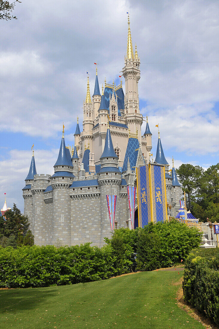 Cinderella Castle at Walt Disney Magic Kingdom Theme Park Orlando Florida Central