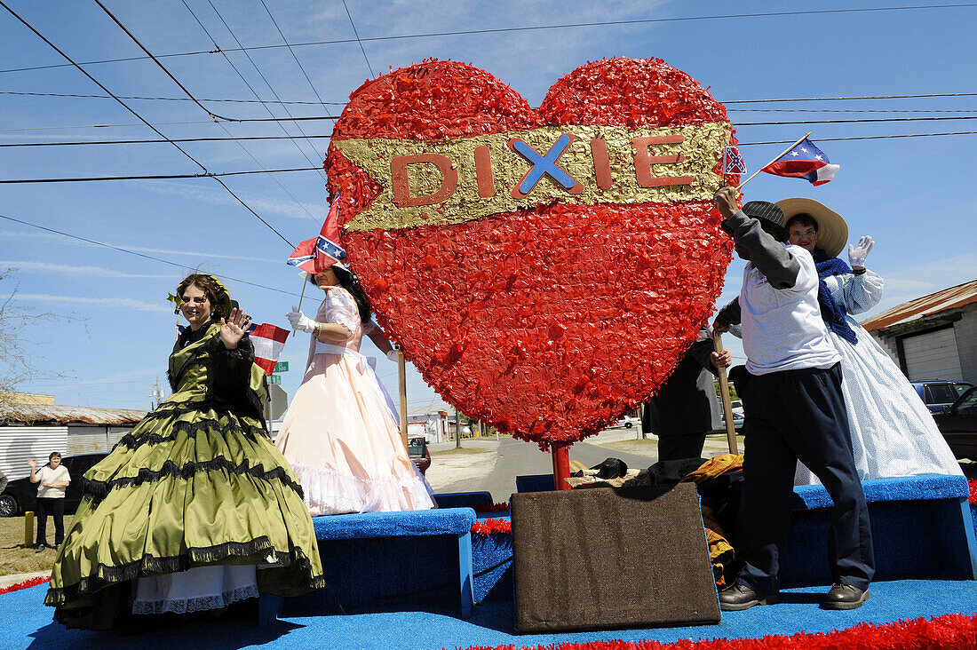 The Heart of Dixie Float in Strawberry Festival Parade Plant City Florida