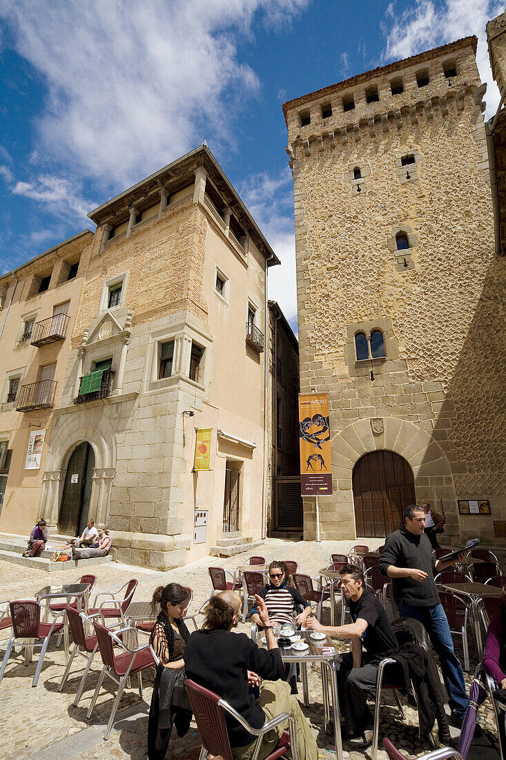 Torreon de Lozoya (15th century tower) in Plaza de San Martin,  Segovia. Castilla-Leon,  Spain