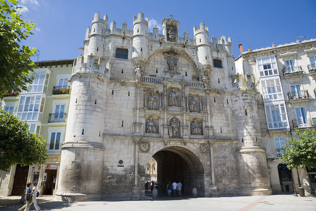 Puerta de Santa Maria town gate,  Burgos. Castilla-Leon,  Spain