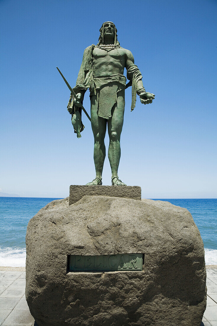Guanche chief statue,  Candelaria. Tenerife,  Canary Islands,  Spain