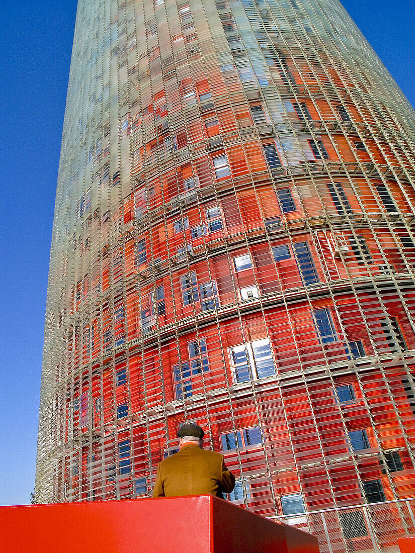 Agbar tower by Jean Nouvel Barcelona Catalonia Spain