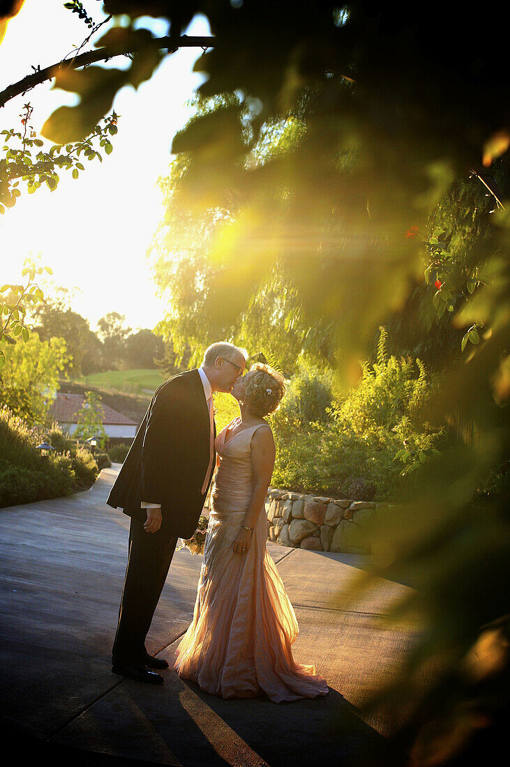 Bride and Groom Kissing