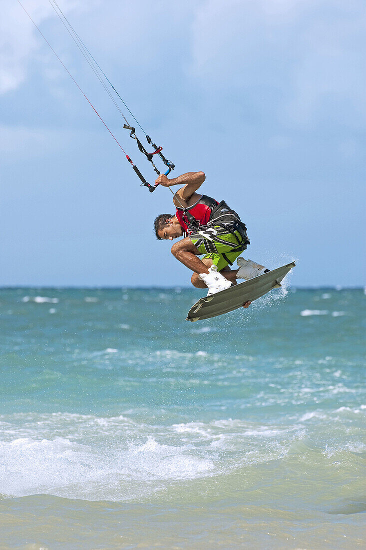 Man kiteboarding in Maui,  Hawaii