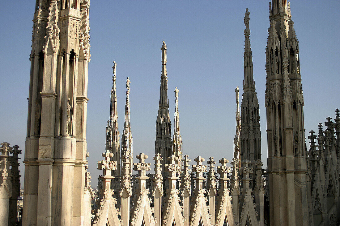 Detail of the Gothic style ´duomo´ (cathedral). Milan. Italy