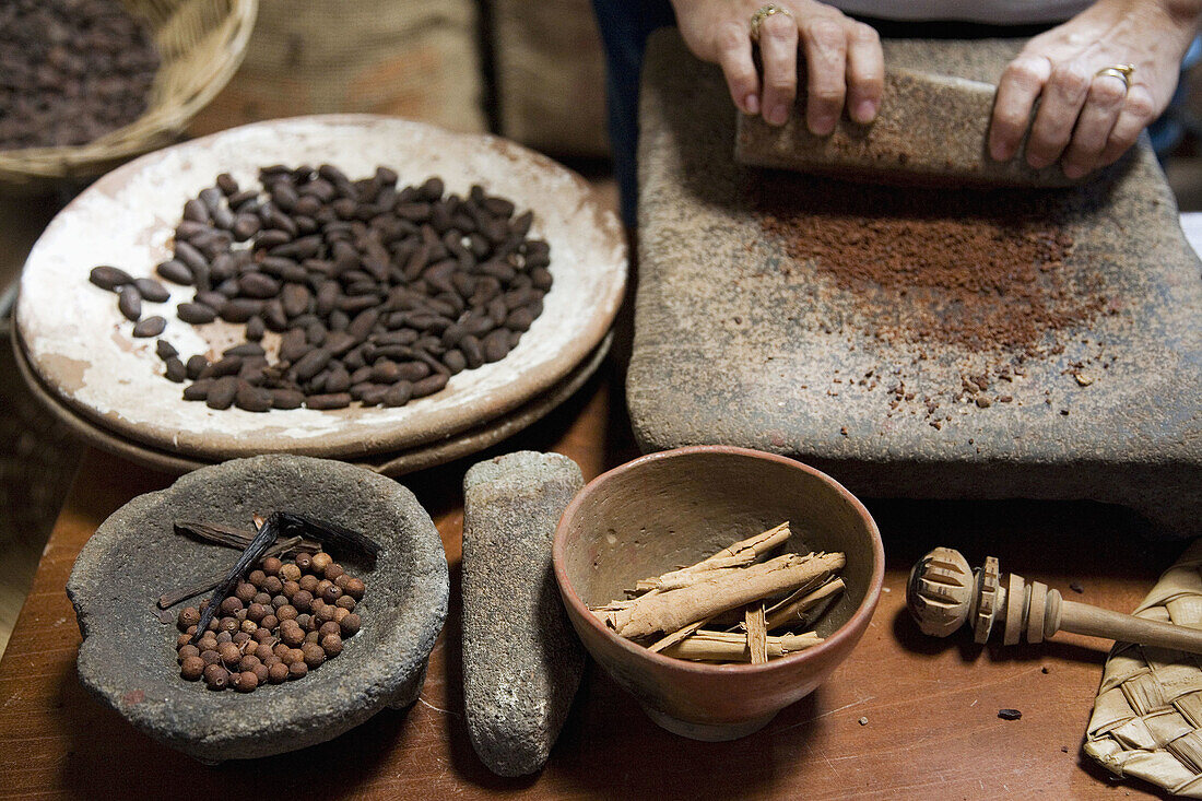 Mexico Tabasco Comalcalco Cocoa Museum Cocoa beans Cocoa milling