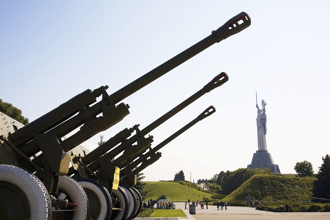 Ukraine Kiev Museum of the Great Patriotic War,  on the Right bank of the Dnieper River,  Mother Motherland statue standing at the bottom