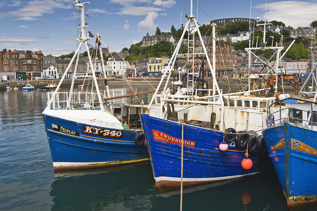 Fishing boats in the harbor at Oban,  Scotland