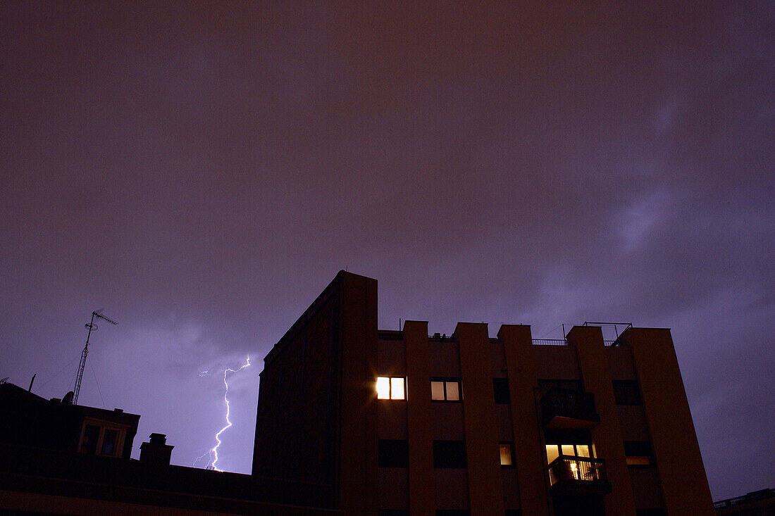 Lightning. Barcelona,  Catalonia,  Spain
