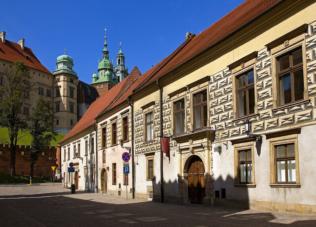 Poland Krakow,  Kanonicza street and Wawel Castle