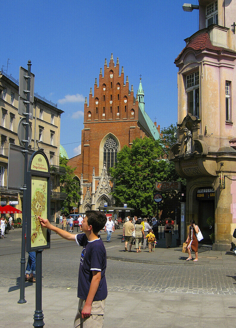 Poland Krakow,  Dominican Church and Grodzaka Street