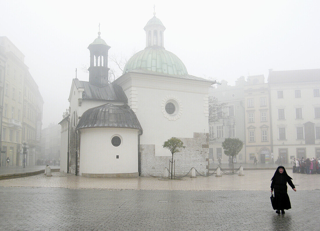 Poland,  Krakow,  Main Market Square,  St Adalbert church