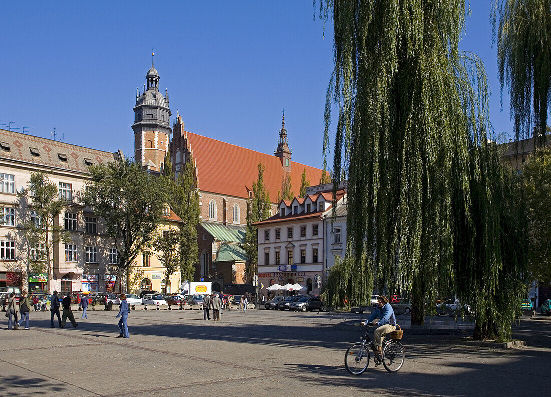 Poland Krakow Wolnica Square and Corpus Christi Church Kazimierz district