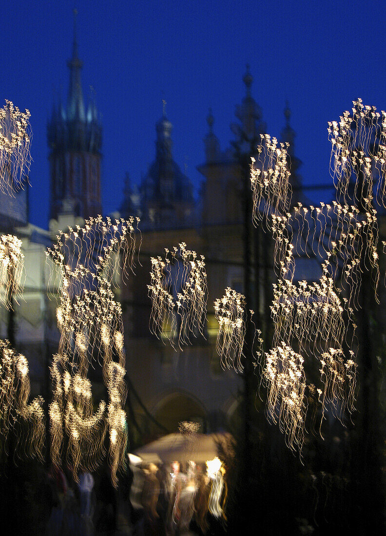 Poland Krakow,  Christmas at night