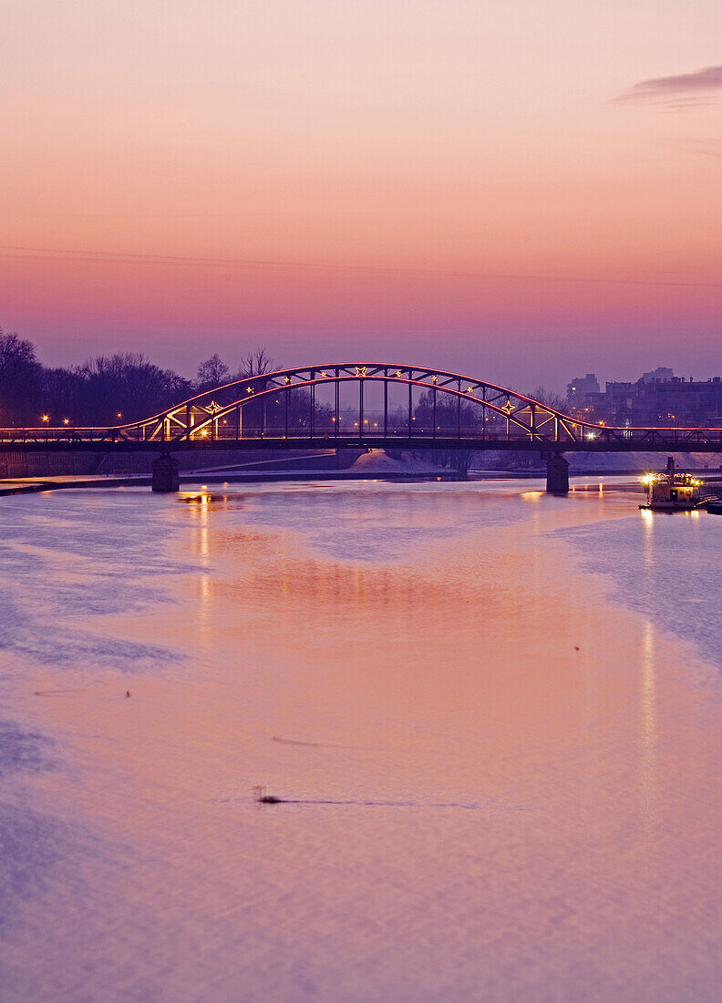 Poland Krakow bridge on Vistula river