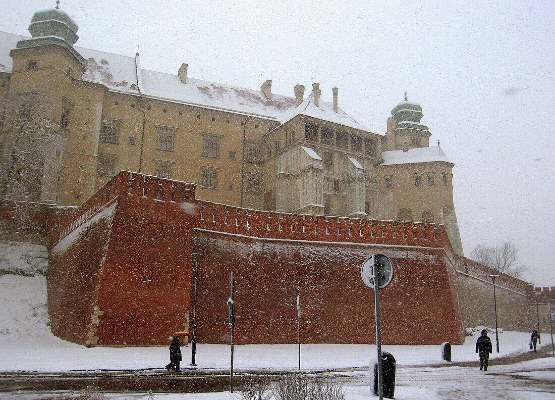 Poland,  Krakow,  Wawel,  Hen´s Claw Wing,  winter