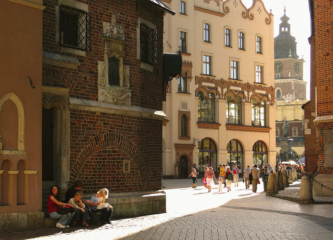Poland,  Krakow,  St Mary´s Square with St Barbara Church